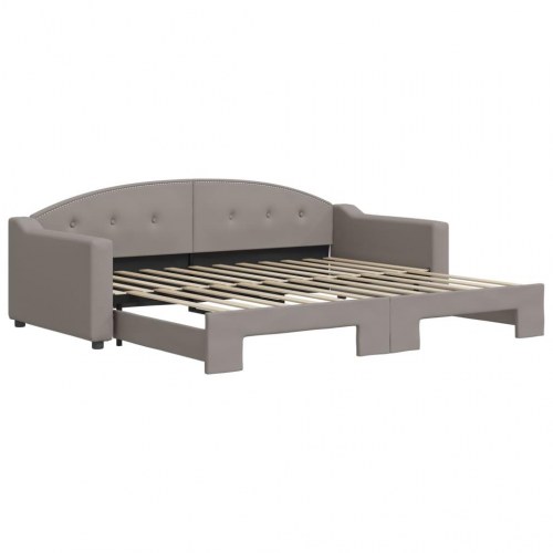 Daybed med udtræk 90x200 cm stof gråbrun