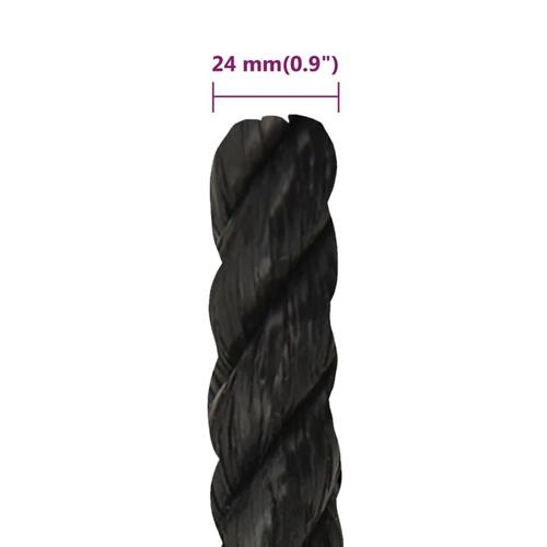 Arbejdsreb 24 mm 100 m polypropylen sort