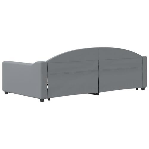 Daybed med udtræk og skuffer 100x200 cm stof lysegrå