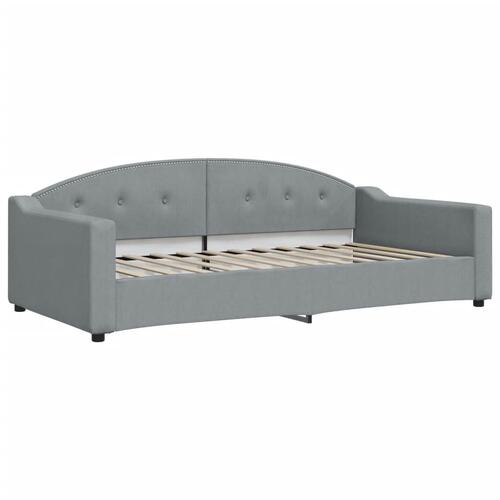 Daybed med udtræk og skuffer 100x200 cm stof lysegrå
