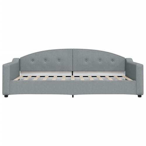 Daybed med udtræk og skuffer 100x200 cm stof lysegrå