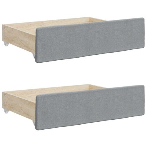 Daybed med udtræk og skuffer 100x200 cm stof lysegrå