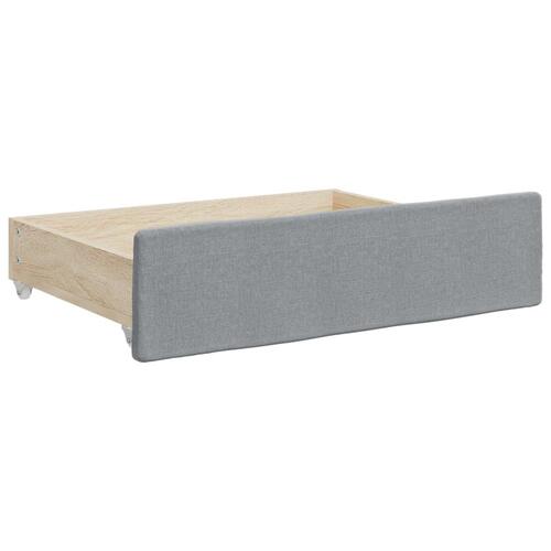 Daybed med udtræk og skuffer 100x200 cm stof lysegrå