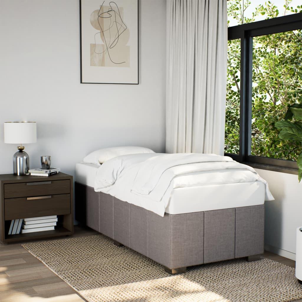 vidaXL Sengeramme uden madras Taupe 100x200 cm Stof