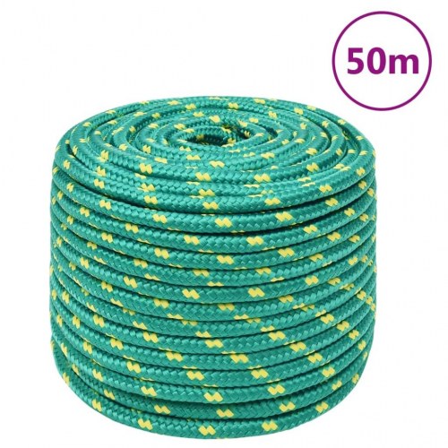 Bådtov i polypropylen 12 mm 50 m - grøn