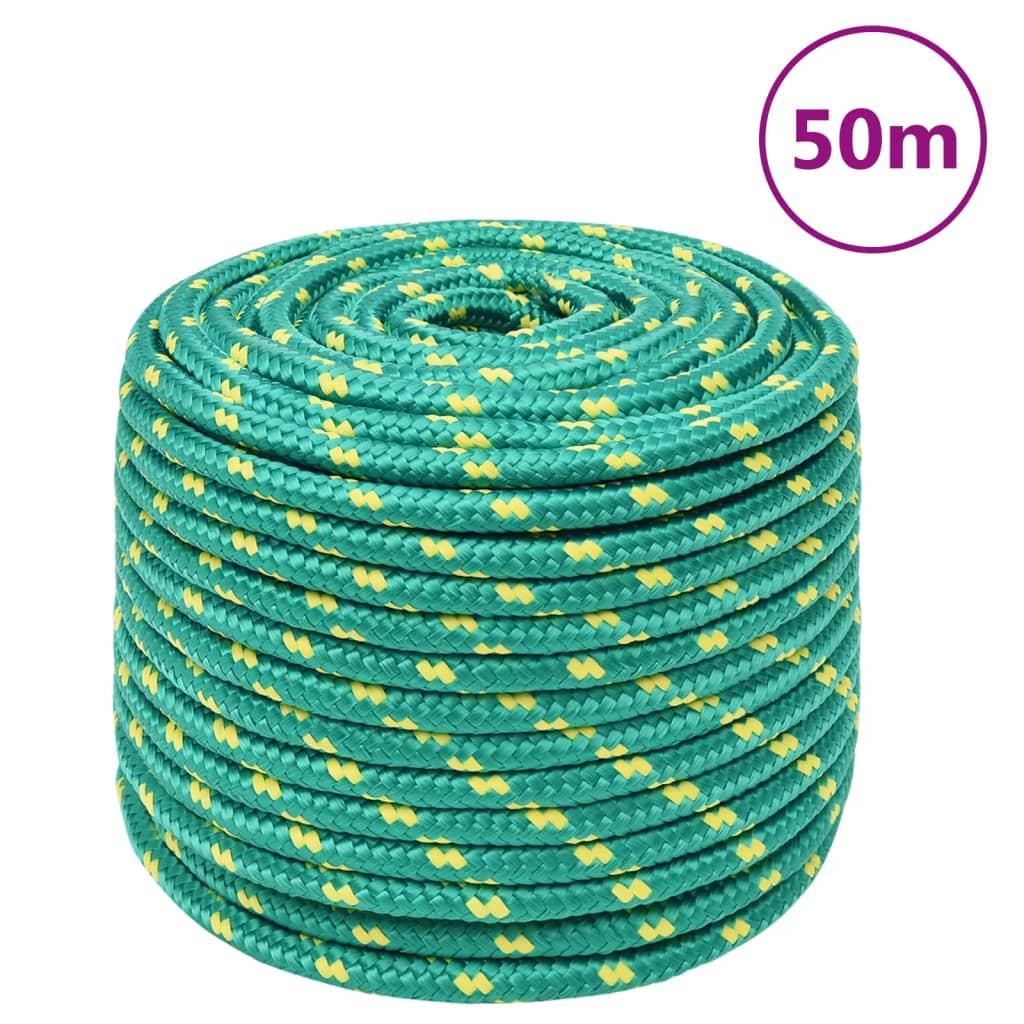 vidaXL tovværk til båd 12 mm 50 m polypropylen grøn