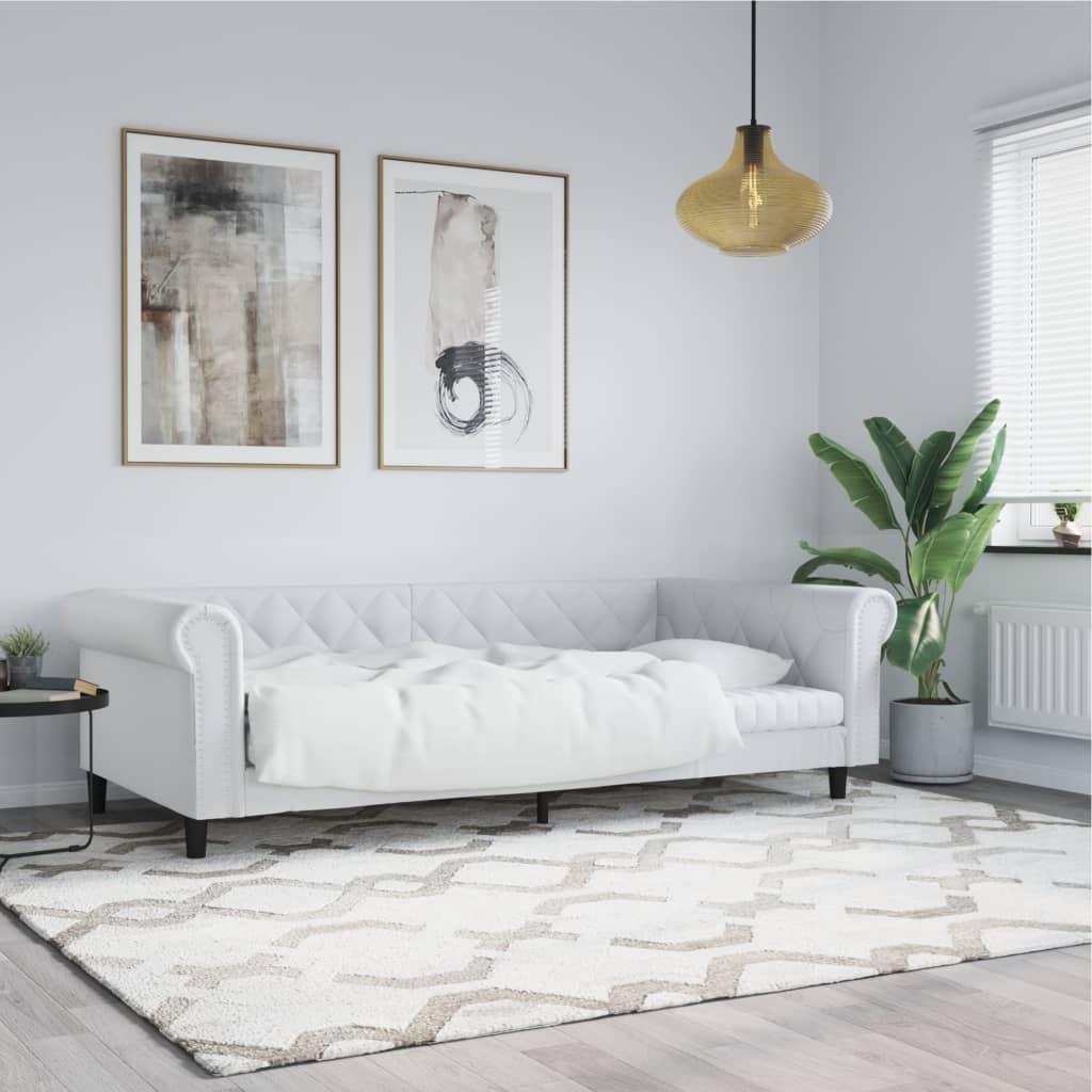 Daybed 100x200 Cm Kunstlæder Hvid