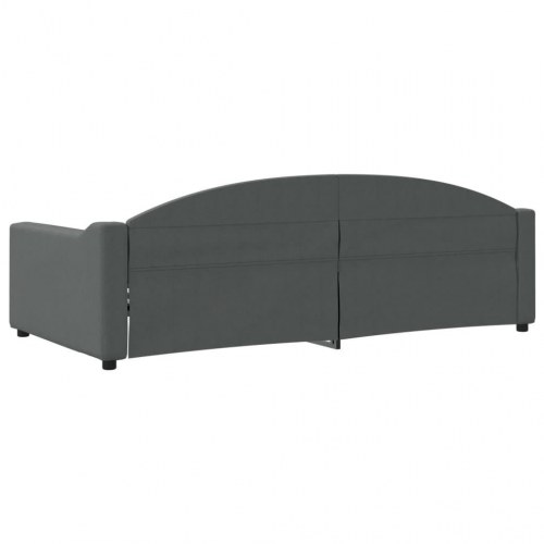 Daybed 100×200 cm i stof - mørkegrå sengeramme med armlæn