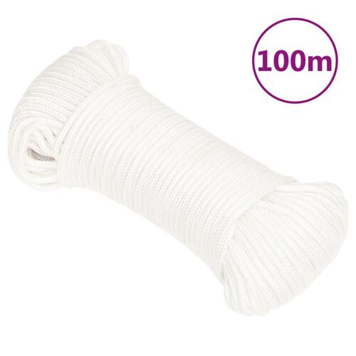 Tovværk til båd 5 mm 100 m polypropylen hvid