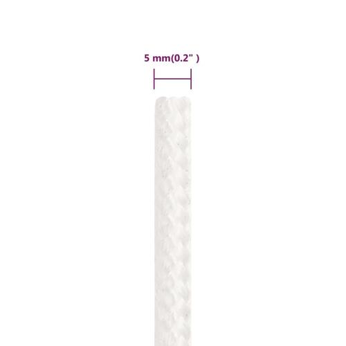 Tovværk til båd 5 mm 100 m polypropylen hvid
