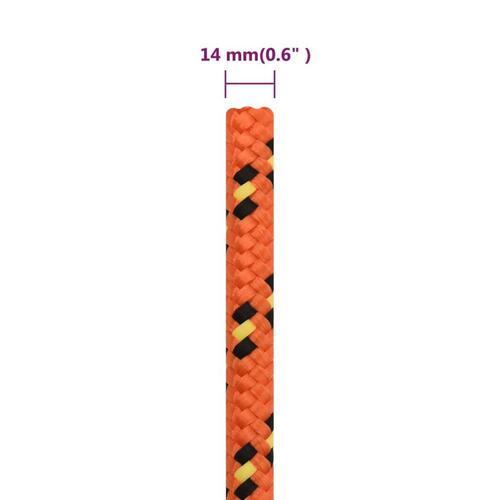 Tovværk til båd 14 mm 50 m polypropylen orange