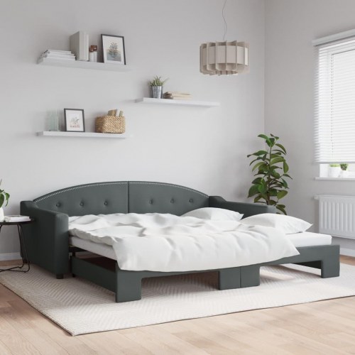 Daybed med udtræk 100 x 200 cm - mørkegrå