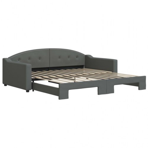 Daybed med udtræk 100 x 200 cm - mørkegrå