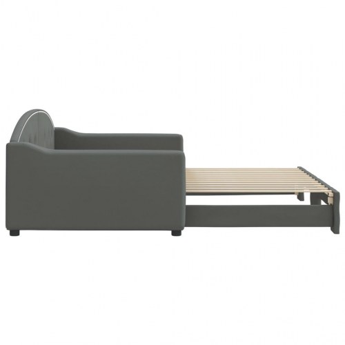 Daybed med udtræk 100 x 200 cm - mørkegrå