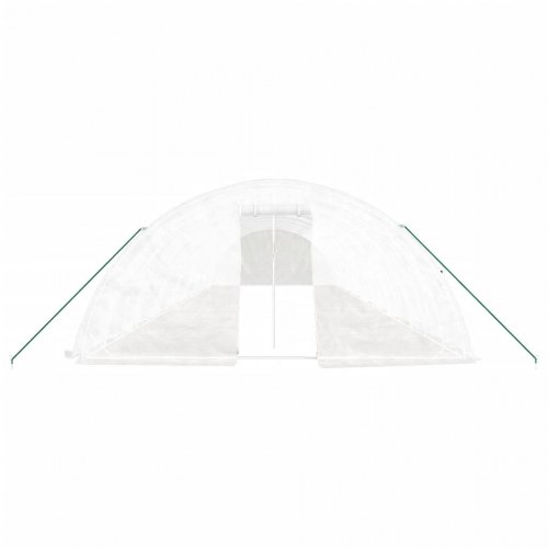 Drivhus med stålstel 80 m² 16 x 5 x 2,3 m hvid