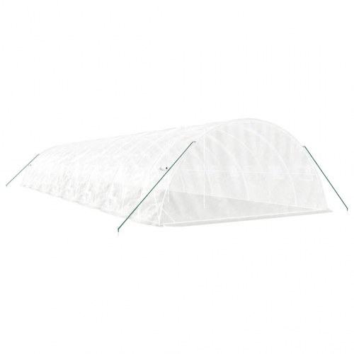 Drivhus med stålstel 80 m² 16 x 5 x 2,3 m hvid