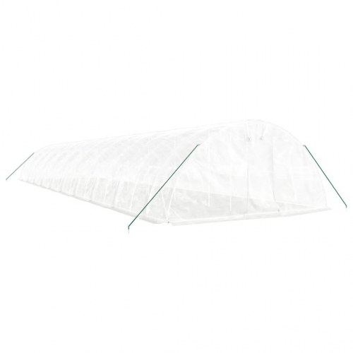 Drivhus med stålstel 100 m² 20 x 5 x 2,3 m hvid
