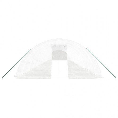 Drivhus med stålstel 100 m² 20 x 5 x 2,3 m hvid