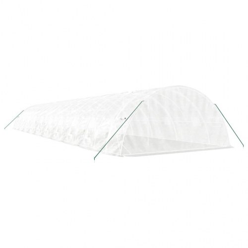 Drivhus med stålstel 100 m² 20 x 5 x 2,3 m hvid