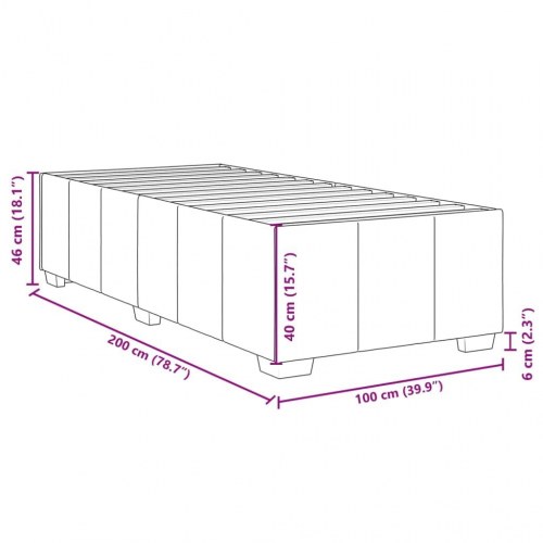 Sengeramme i stof uden madras 100 x 200 cm - creme
