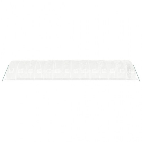 Drivhus med stålstel 70 m² 14 x 5 x 2,3 m hvid