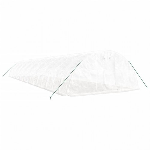Drivhus med stålstel 90 m² 18 x 5 x 2,3 m hvid