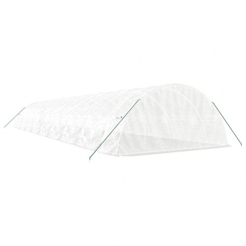 Drivhus med stålstel 90 m² 18 x 5 x 2,3 m hvid