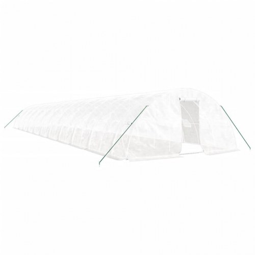 Drivhus med stålstel 110 m² 22 x 5 x 2,3 m hvid