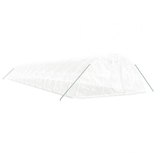 Drivhus med stålstel 110 m² 22 x 5 x 2,3 m hvid