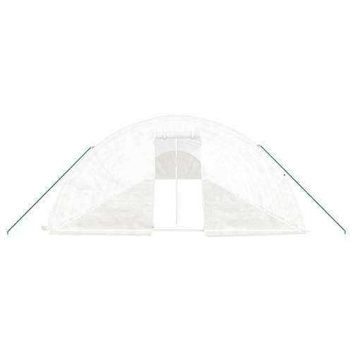 Drivhus med stålstel 110 m² 22 x 5 x 2,3 m hvid