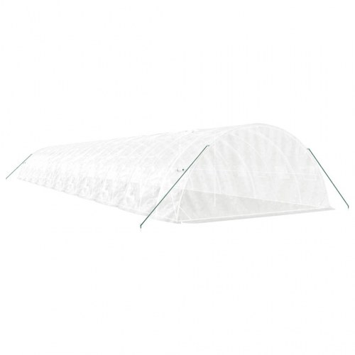 Drivhus med stålstel 110 m² 22 x 5 x 2,3 m hvid