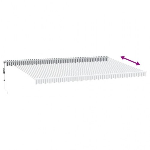 Markise med LED 600×350 cm - automatisk betjening, antracitgrå/hvid