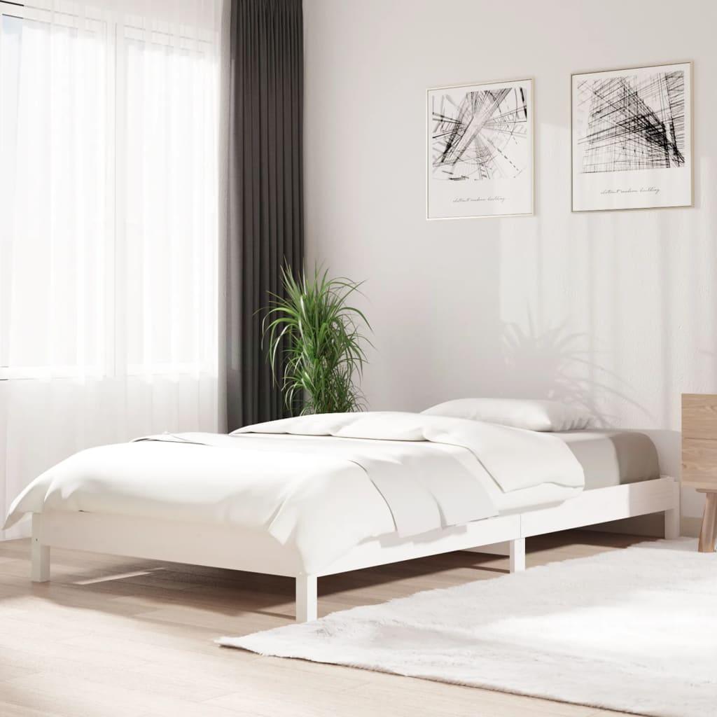 Stabelbar seng 75x190 cm massivt fyrretræ hvid
