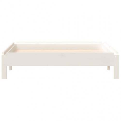 Stabelbar seng 75x190 cm massivt fyrretræ hvid