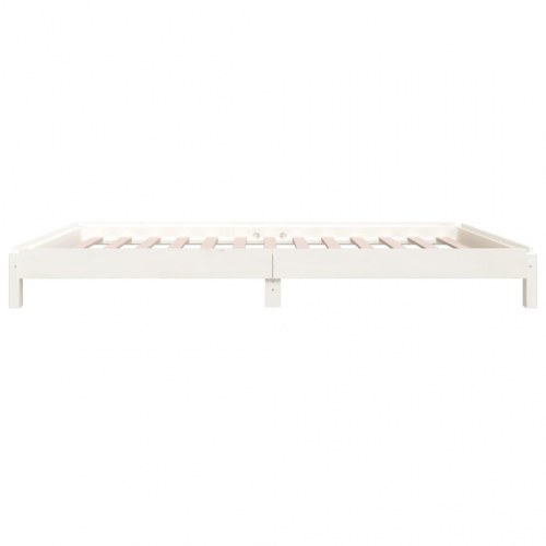 Stabelbar seng 75x190 cm massivt fyrretræ hvid