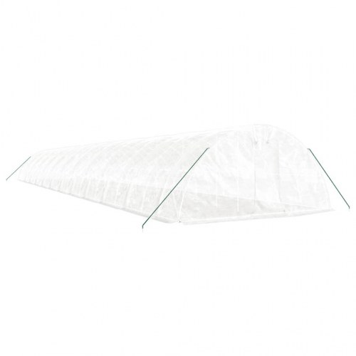 Drivhus med stålstel 120 m² 24 x 5 x 2,3 m hvid