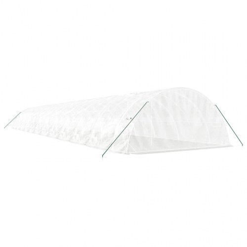 Drivhus med stålstel 120 m² 24 x 5 x 2,3 m hvid