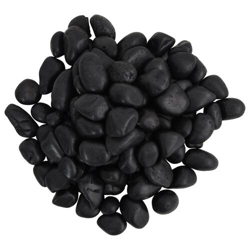 Polerede småsten 25 kg 2-5 cm sort