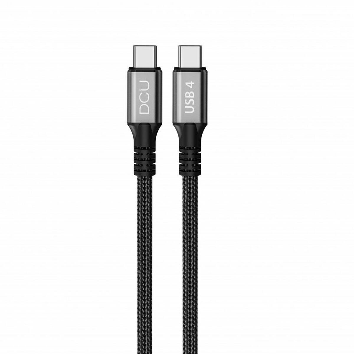 USB-C kabel DCU Tecnologic 240W/40G - Sort