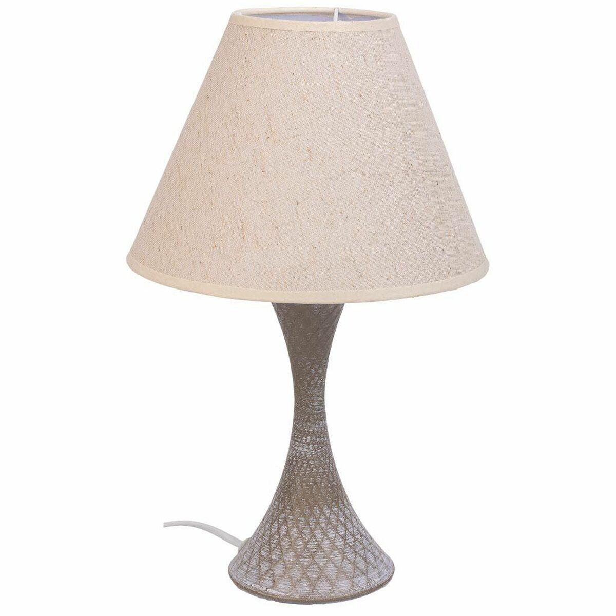 Bordlampe Alexandra House Living Hvid Grå Metal Klæde 220 240 V 23 X 38 X 23 Cm
