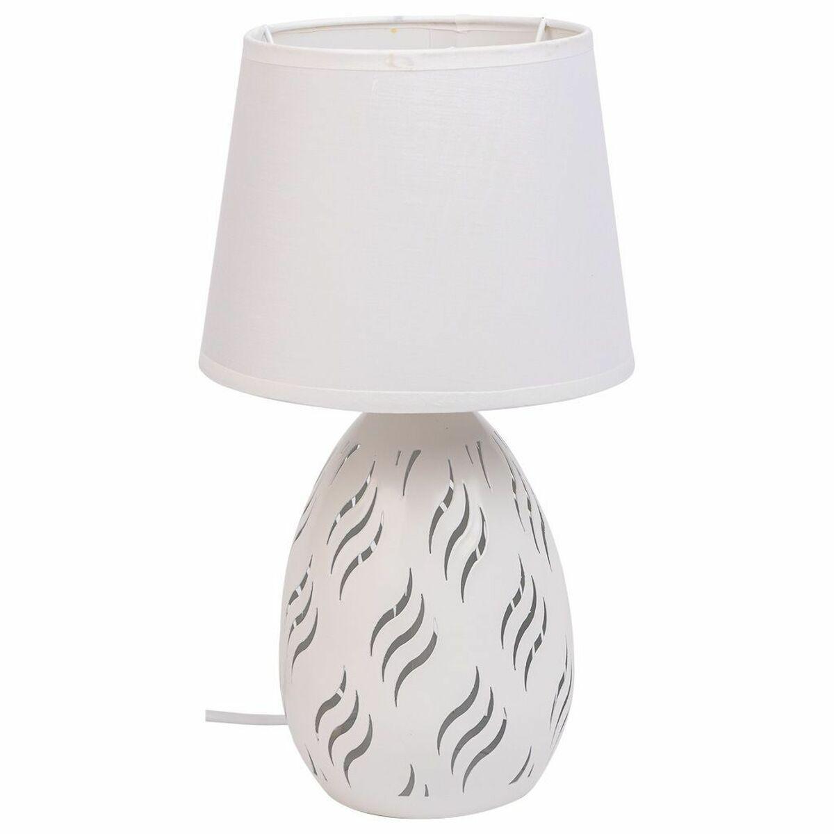 Bordlampe Alexandra House Living Hvid Metal Klæde 220 240 V 18 X 31 X 18 Cm