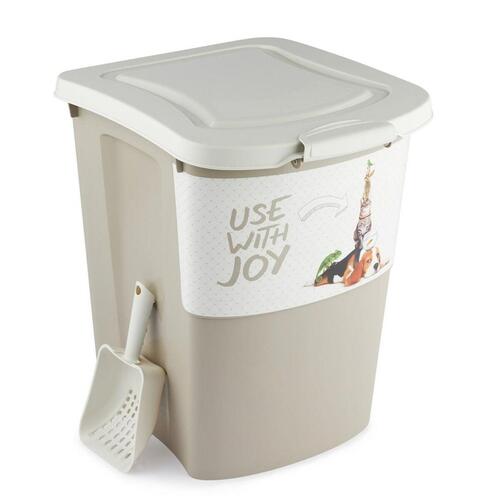 Rotho spandbeholder til foder - Beige, 38 l plastik