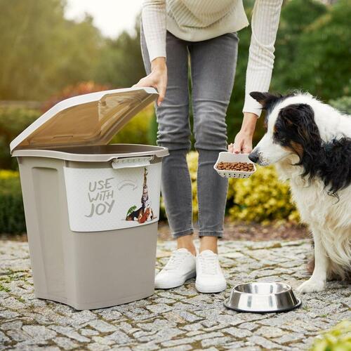 Rotho spandbeholder til foder - Beige, 38 l plastik