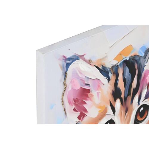 Maleri Home ESPRIT Lærred Træ MDF Kat Urban Lakeret 40 x 1,8 x 60 cm (2 enheder)