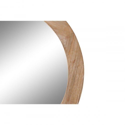 Vægspejl - brun natur, rund, 66 x 5 x 66 cm