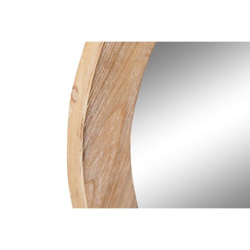 Vægspejl - brun natur, rund, 66 x 5 x 66 cm