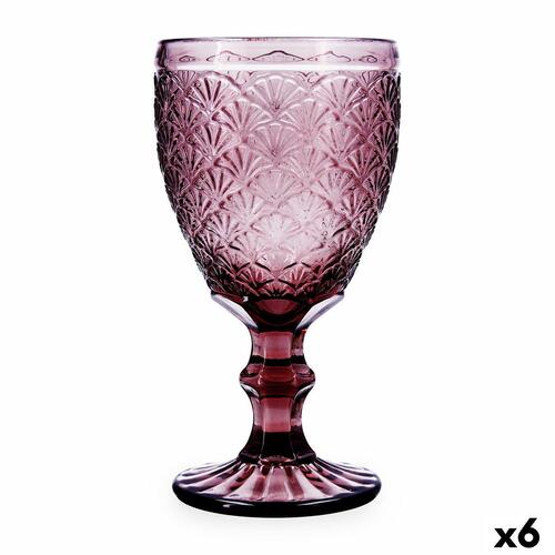 Vinglas Bidasoa Rose Moon Pink Glas 350 ml (6 enheder)