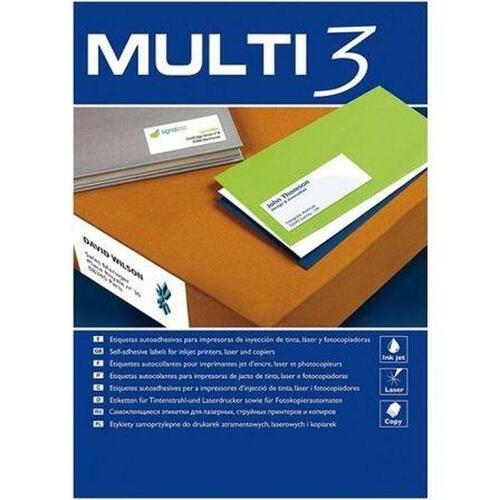 Printer labels MULTI 3 52,5 x 29,7 mm Hvid ret 100 Ark