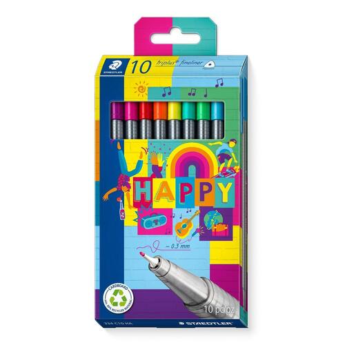 Staedtler Triplus Fineliner 334 - sæt med 10 farver