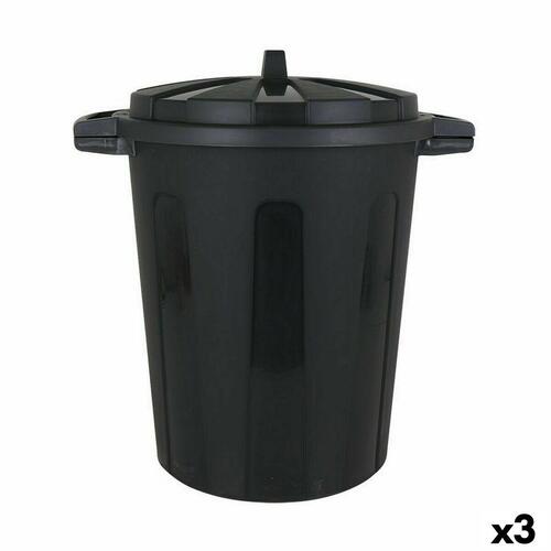 Skraldespand Dem 100 L Sort 64 x 54 x 68 cm (3 enheder)